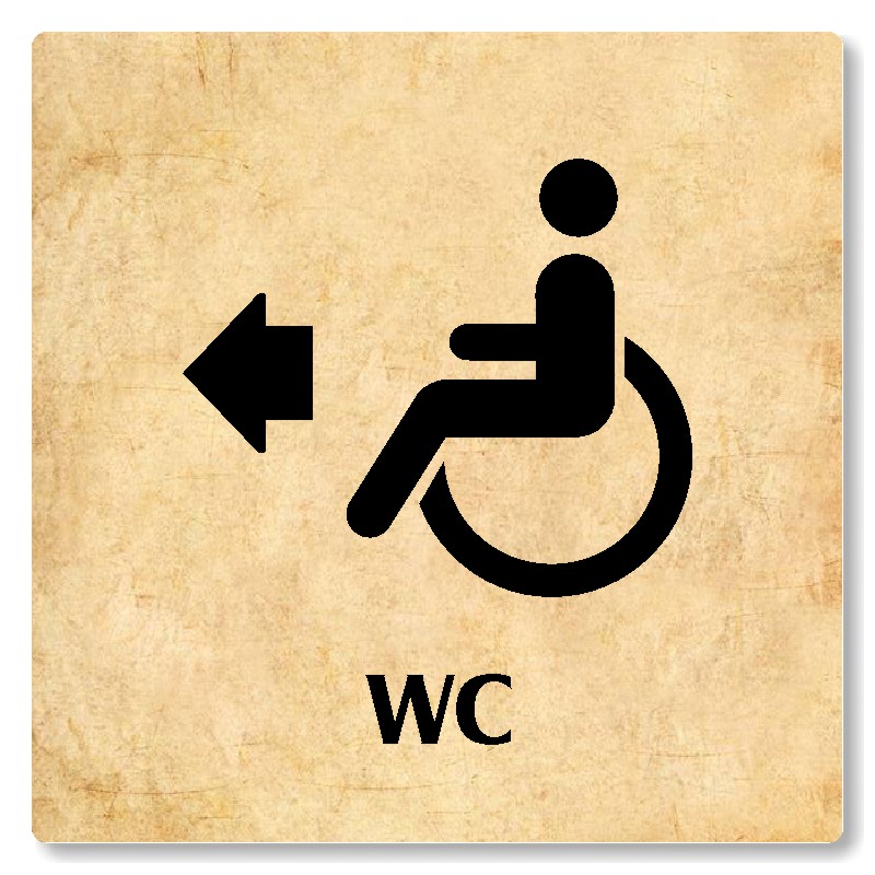 WC invalidé vlevo, 100x100mm, pergamen, Nevada